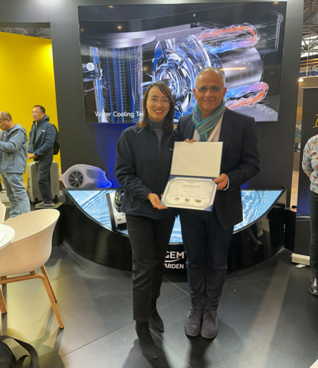 Jérome Chabaudie, Directeur Général - CEO  d'Aello Piscine, sur le stand d'Aquagem 