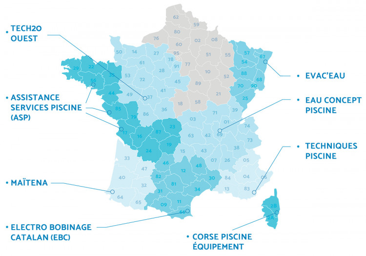 Les 8 entreprises adhérentes du réseau AQUATIC PRO France