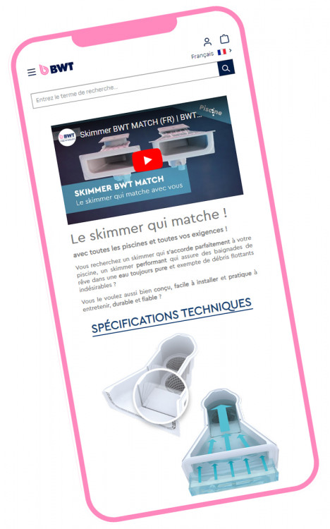Le BWT Proshop accessible sur smartphone