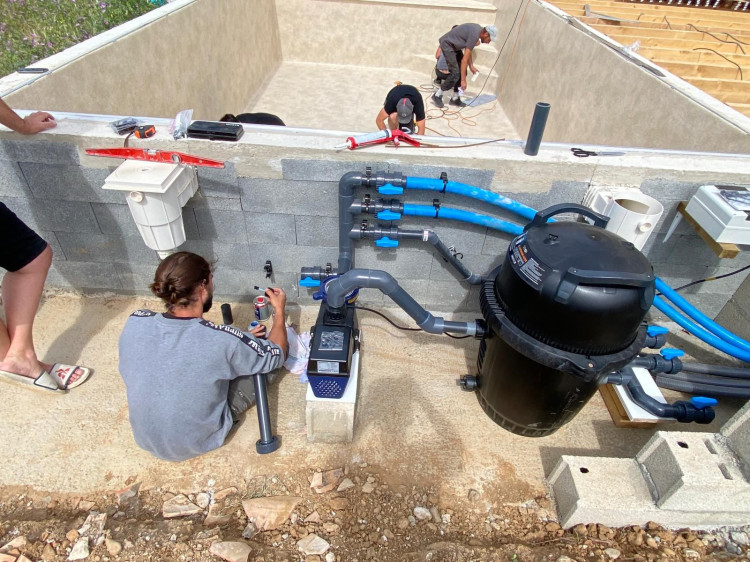 Chantier école circuit hydraulique piscine