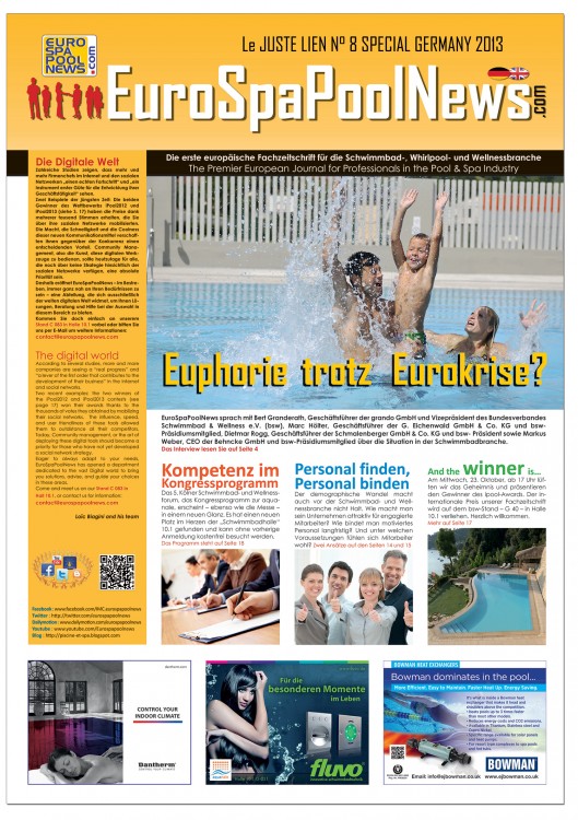 Le JUSTE LIEN Spécial GERMANY 2013 journal piscine et spa EuroSpaPoolNews