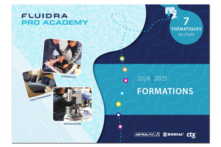 Couverture Brochure Formations 2024-2025 Fluidra PRO Academy