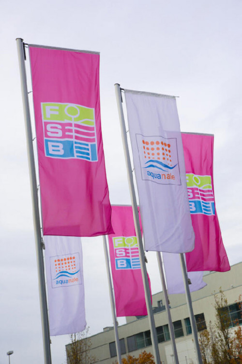 flags with FSB and aquanale logos