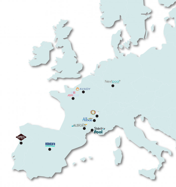 Carte de France et Europe sites de production Nextpool