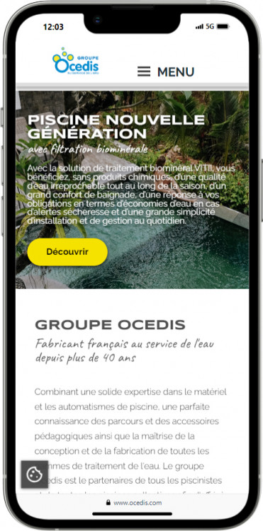 Nouveau site web Ocedis sur smartphone