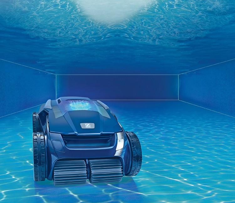robot piscine nettoyage alpha iq zodiac au fond de la piscine