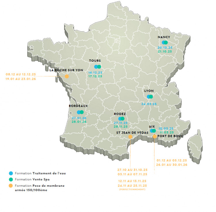 Carte de France formations 2025-2026 SCP Academy