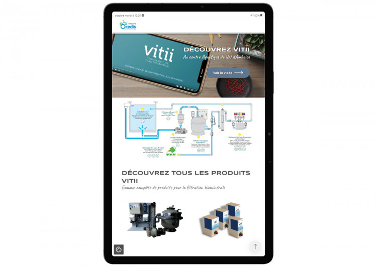 Le procédé de traitement biominéral VITII sur le nouveau site web responsive d'Ocedis