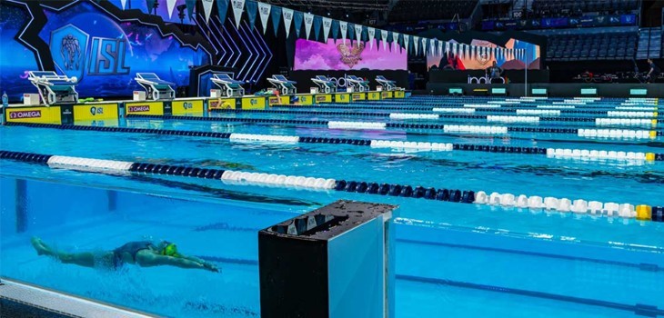 Una delle due piscine Myrtha Pools per le ISL Finals 2019 a Las Vegas