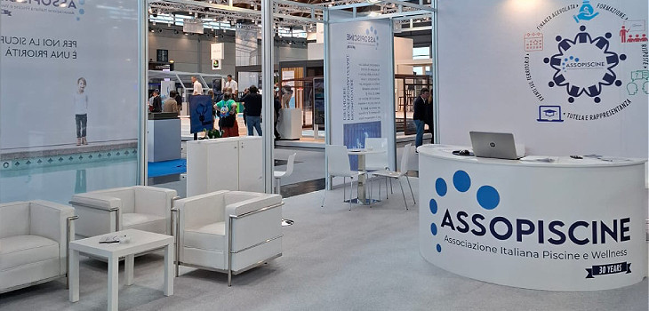 Lo stand di Assopiscine alla fiera InOut 2024