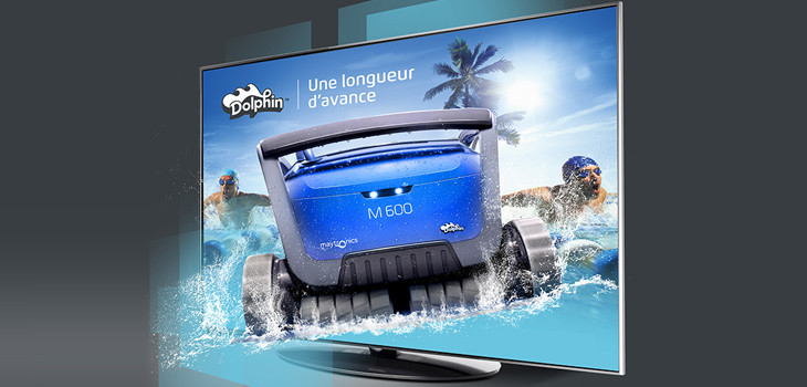 Campagne digitale et tv robots piscine Dolphin 2021
