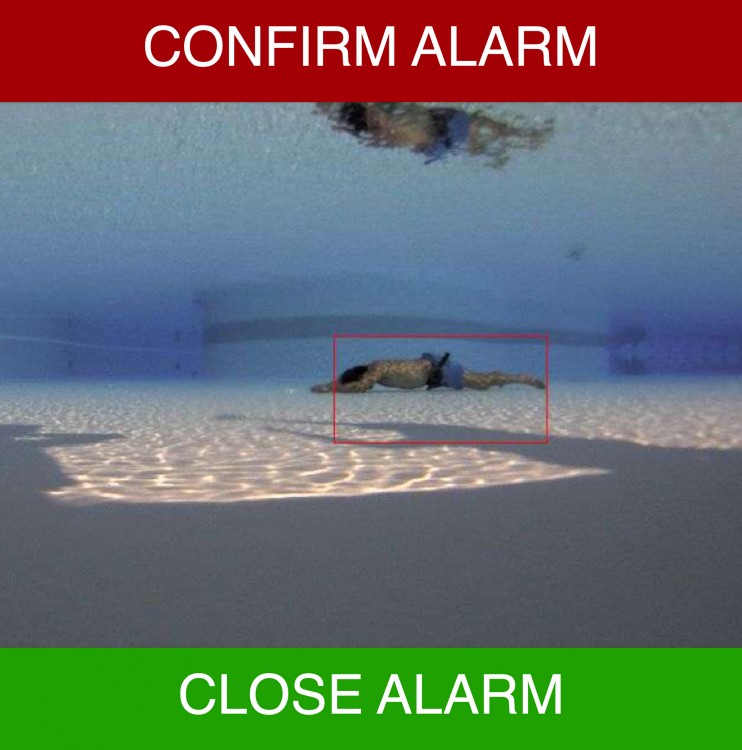 Image surveillance piscine AngelEye alarme anti-noyade