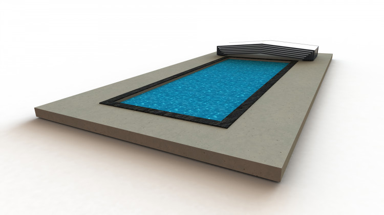 Abri Angulys entièrement ouvert Abri piscine extra bas Angulys entièrement ouvert