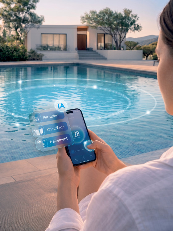 Poolex Nexus permet la gestion &agrave; distance de la piscine depuis l'application mobile