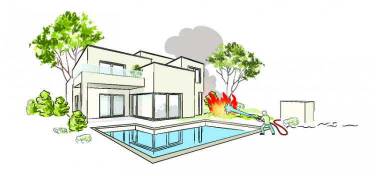 Pool Fire Protect contre incendie réserve d'eau piscine