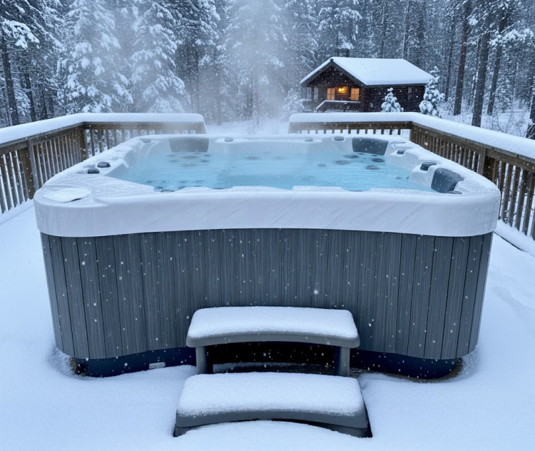 Spa Be Well Canada en extérieur sous la neige Spa Be Well Canada en extérieur sous la neige