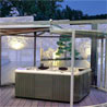 A spa shelter  that can be adjusted at will 