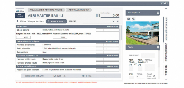 Configurateur de projet d'Aquamaster