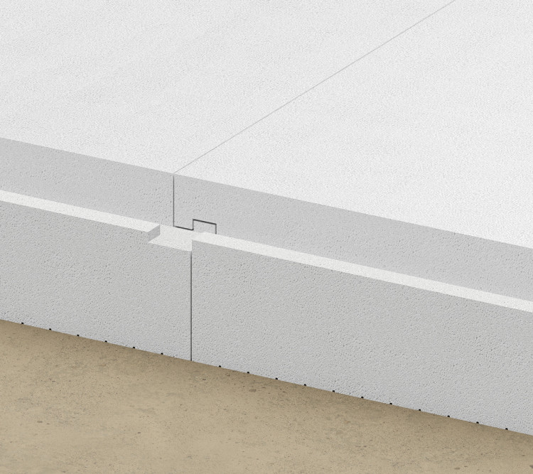 Détail de la jonction entre deux panneaux THERMAPOOL® prêts à poser sous radier